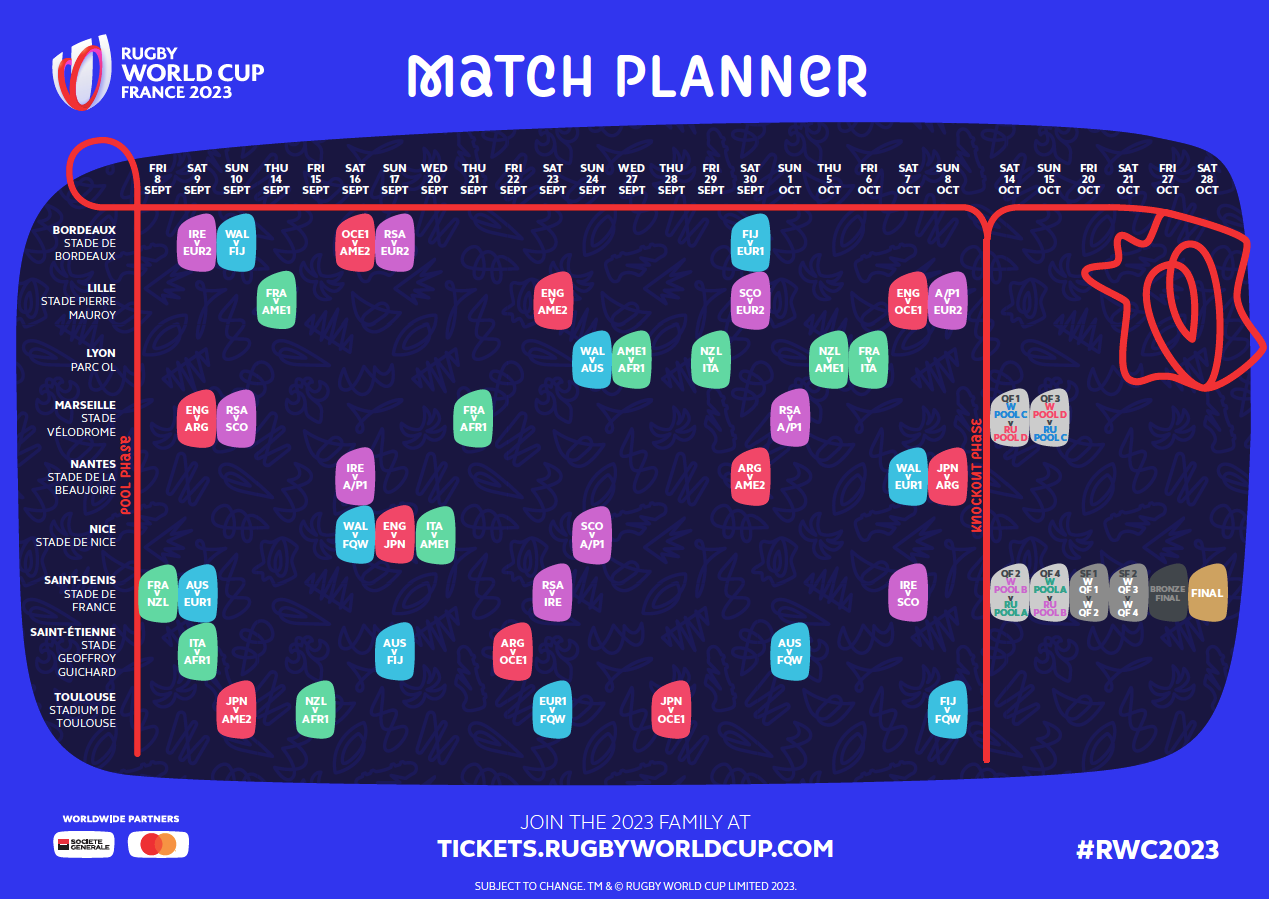 Rugby World Cup 2023 Planner